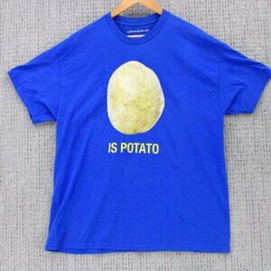 Stephen Colbert Late Night Show Shirt Mens XL Blue Short Sleeve Is Potato Rare